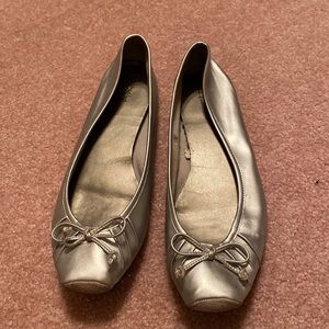 Silver ballet flats 9